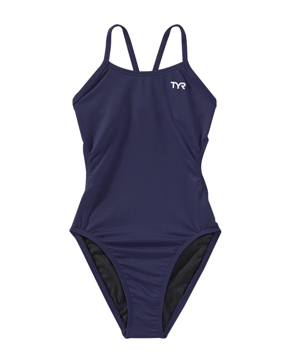 Durafast Elite® Girl's Cutoutfit Swimsuit - Solid - Image 3